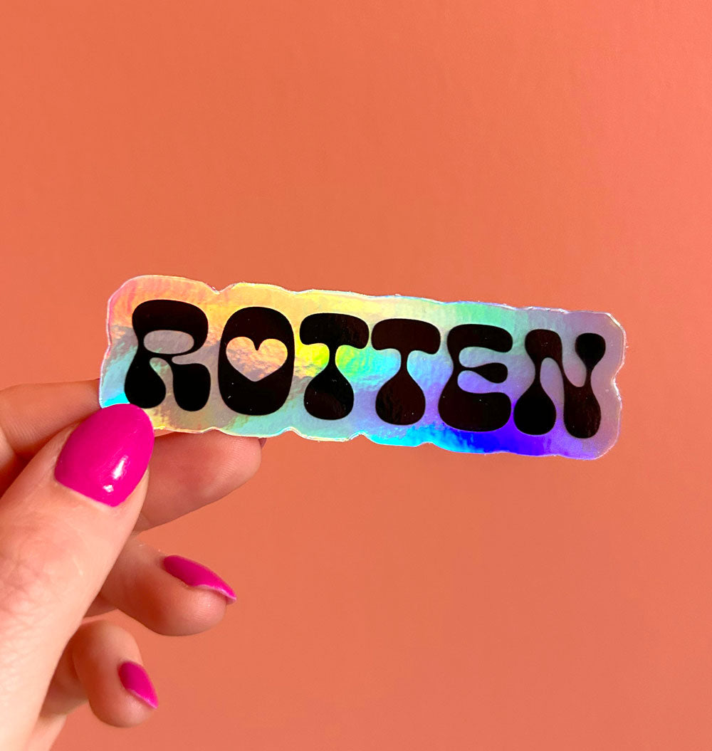 ROTTEN logo holographic sticker