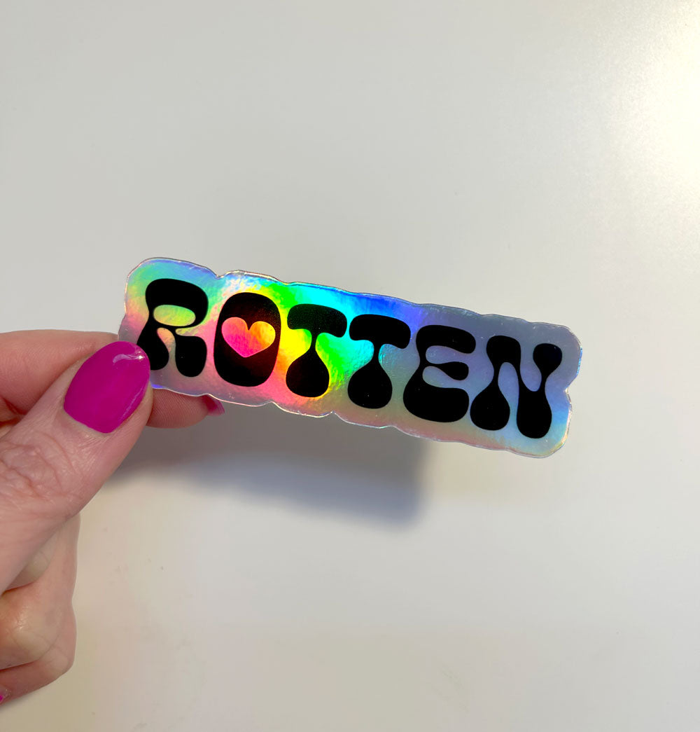 ROTTEN logo holographic sticker