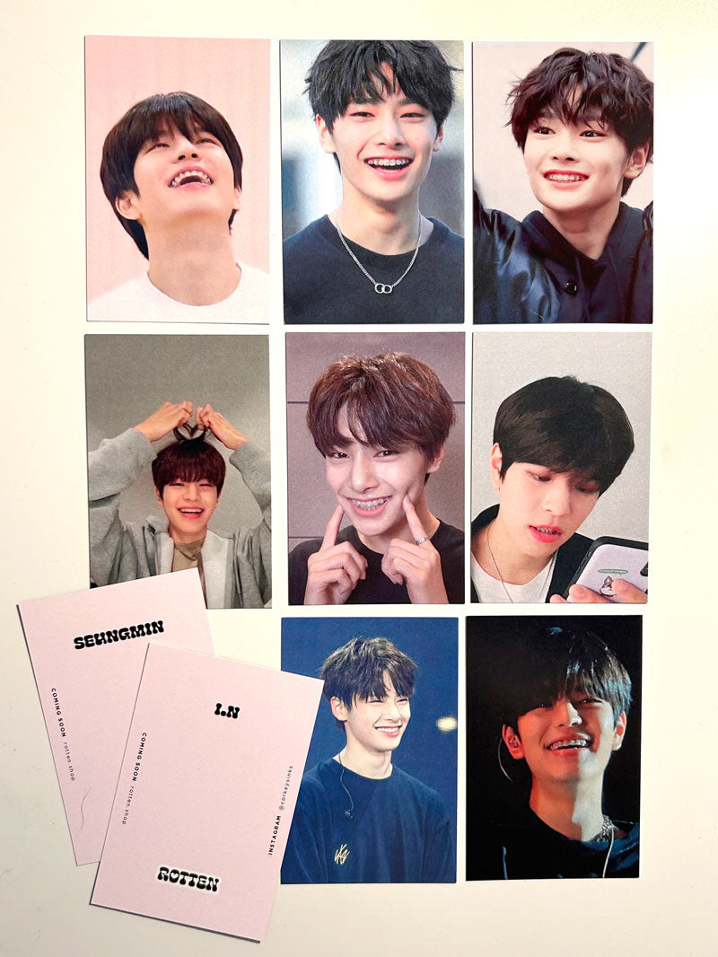 SKZ photocards // I.N and Seungmin with braces